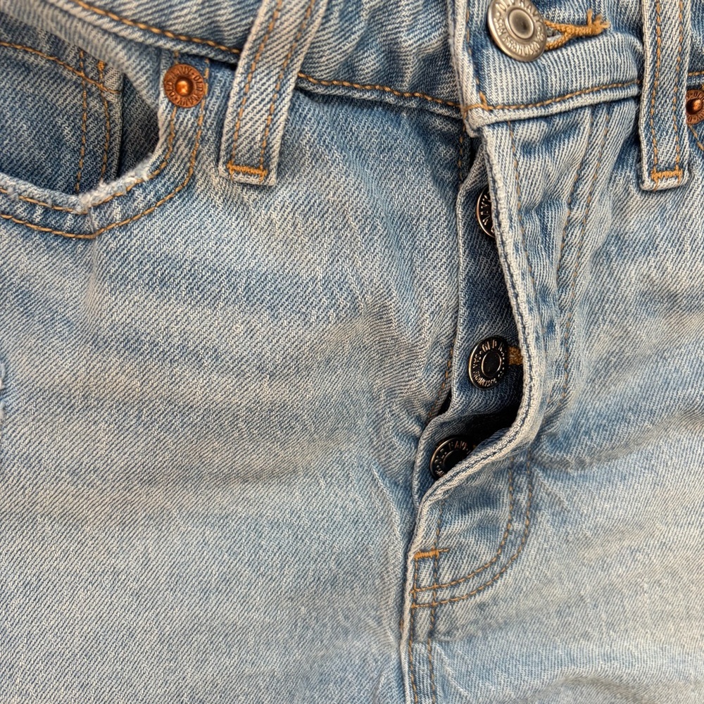 Old Navy Light Blue Distressed Jean Shorts - Picture 3 of 6